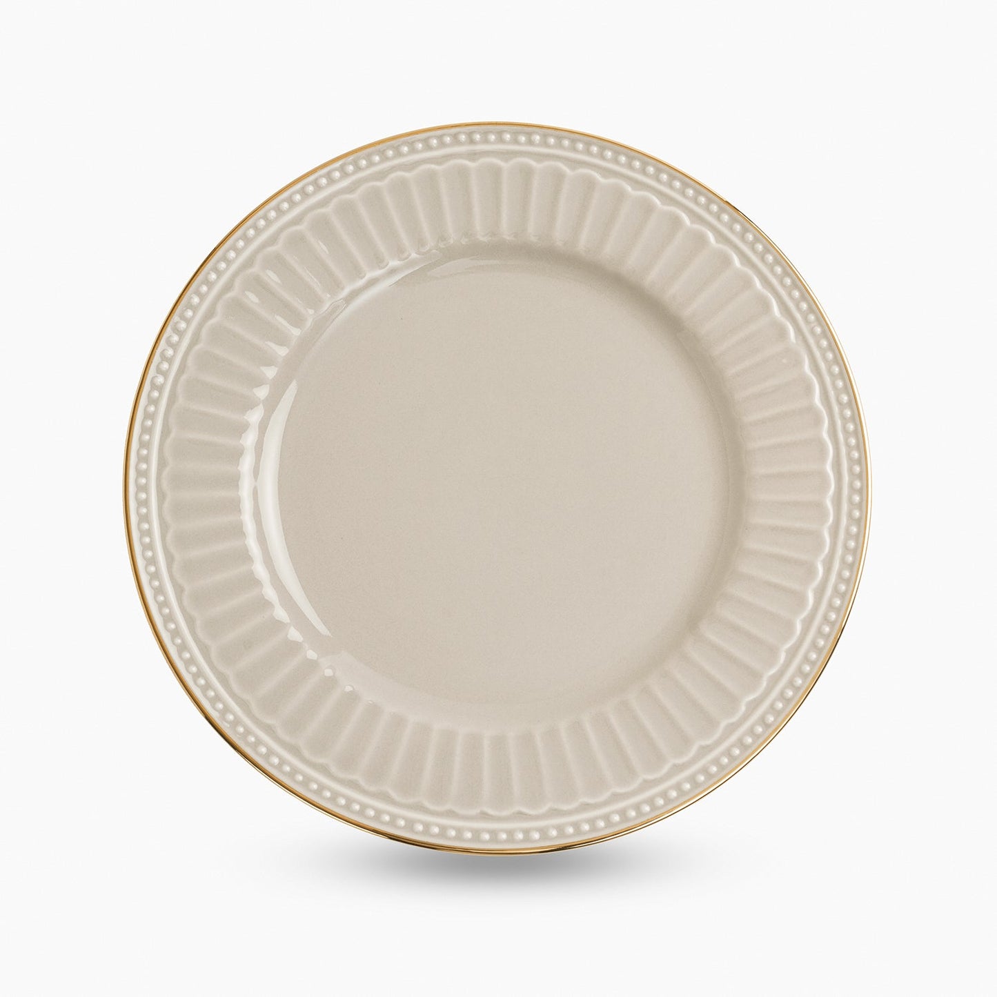 Set of 2 Light Grey Ceramic Dessert Plates