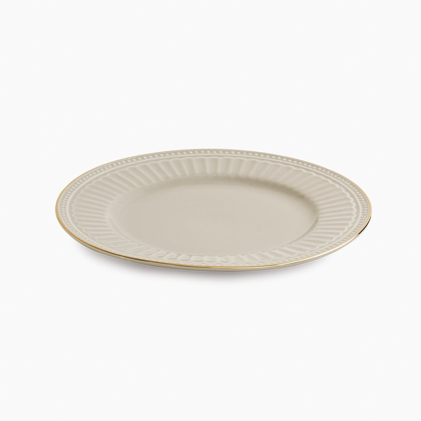 Set of 2 Light Grey Ceramic Dessert Plates