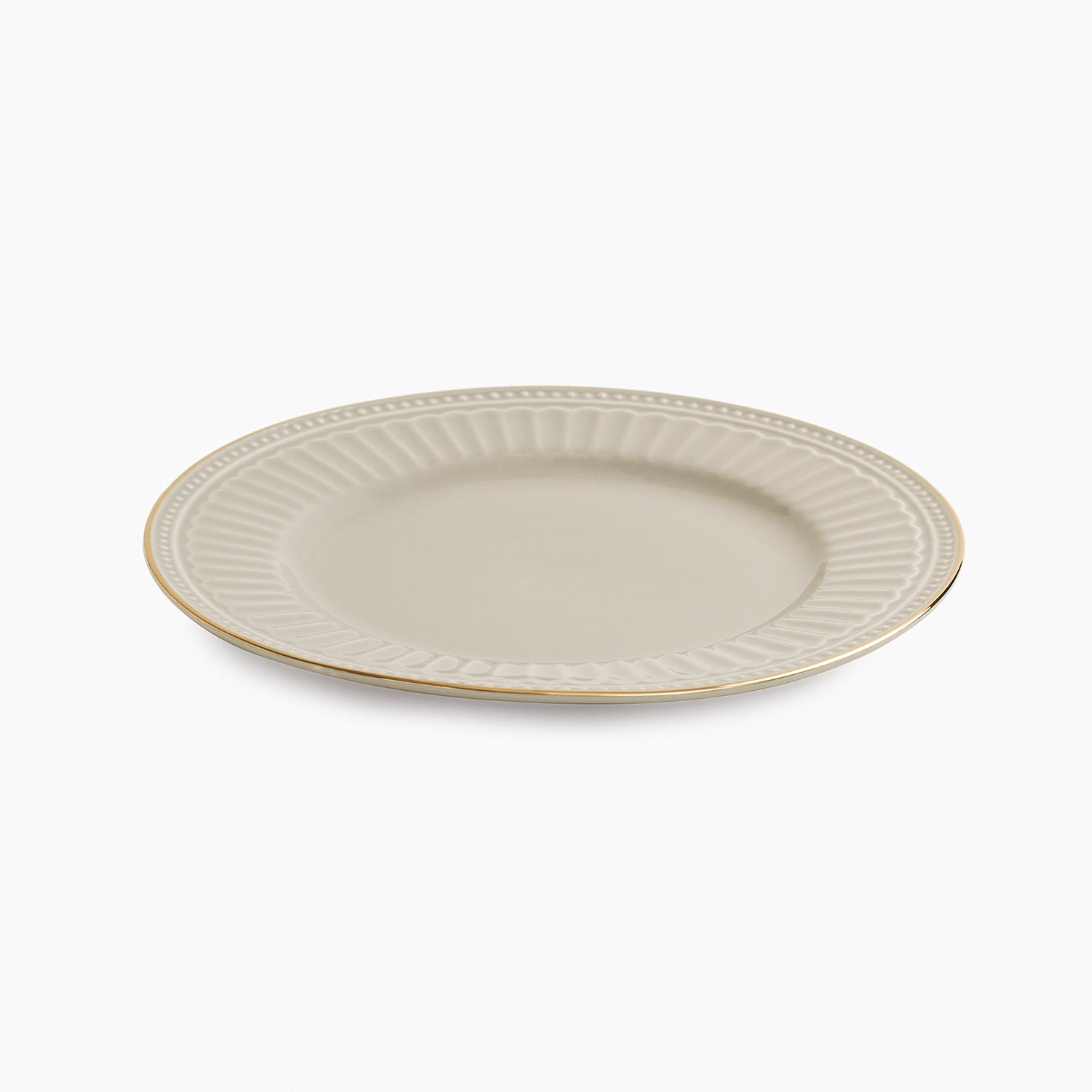 Set of 2 Light Grey Ceramic Dessert Plates