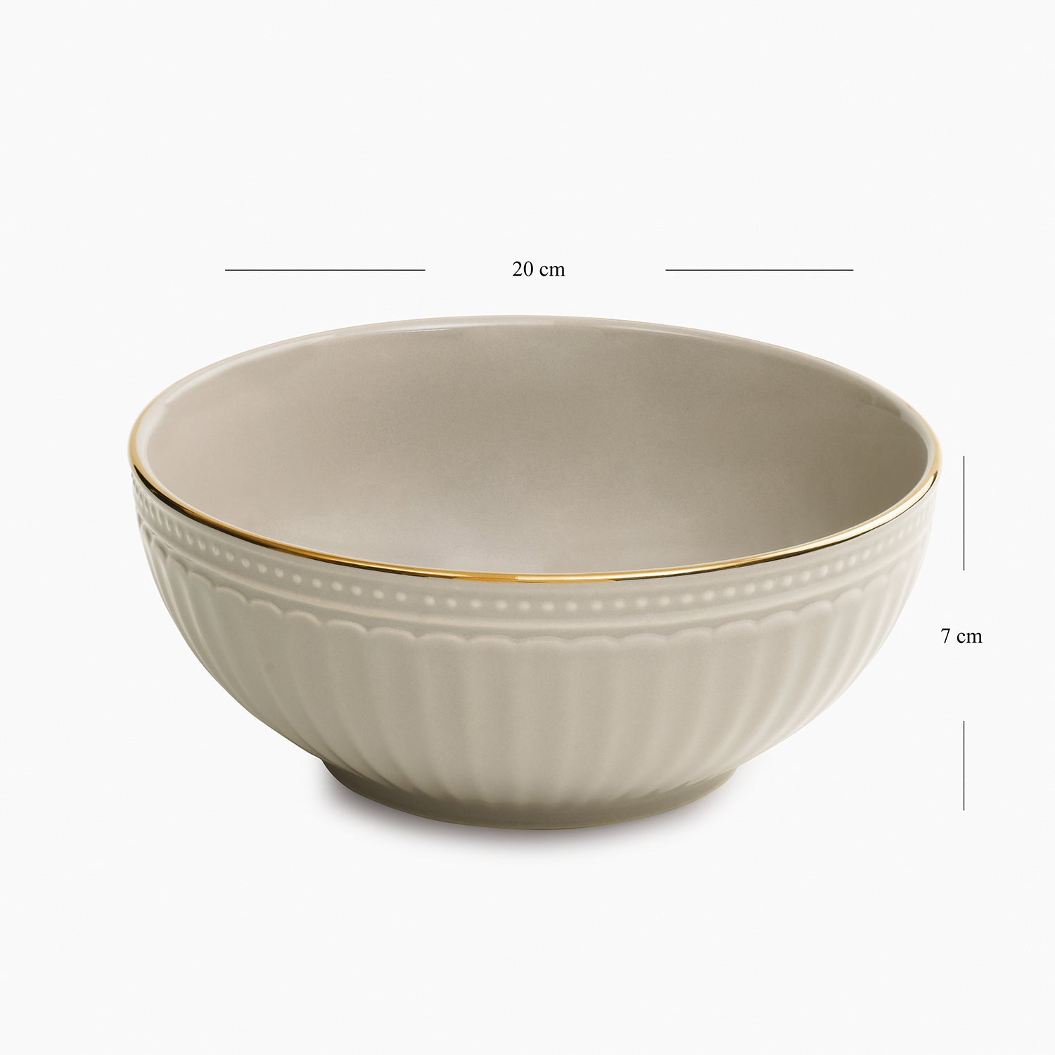 Light Grey Ceramic Serving Bowl