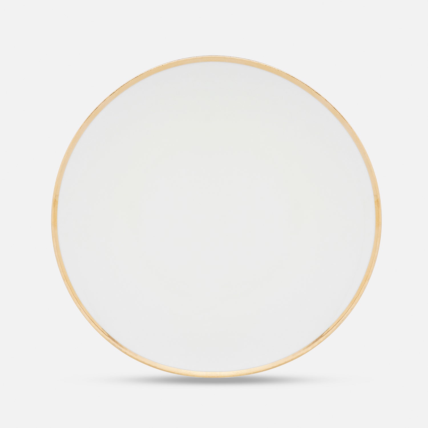 Set of 2 White Gold Rim Ceramic Dessert Plates