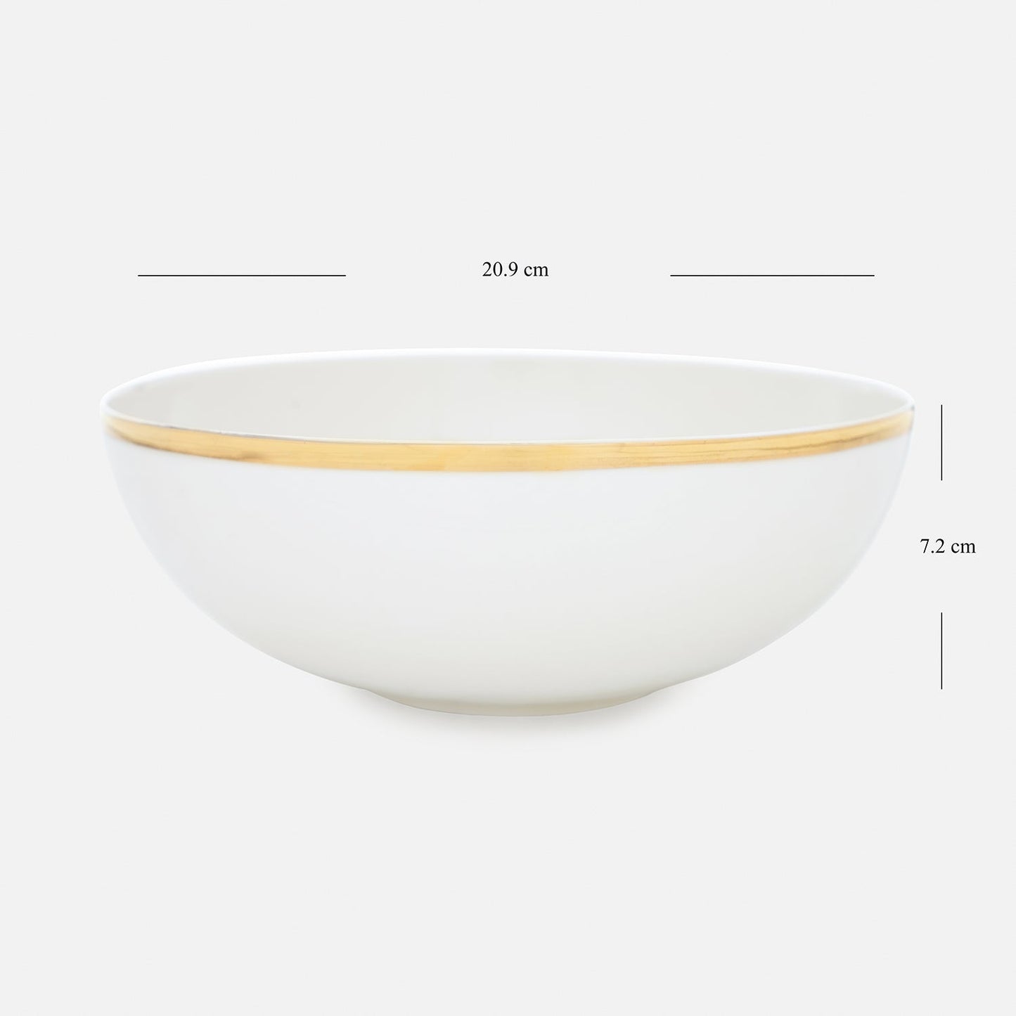 White Gold Rim Ceramic Serving Bowl