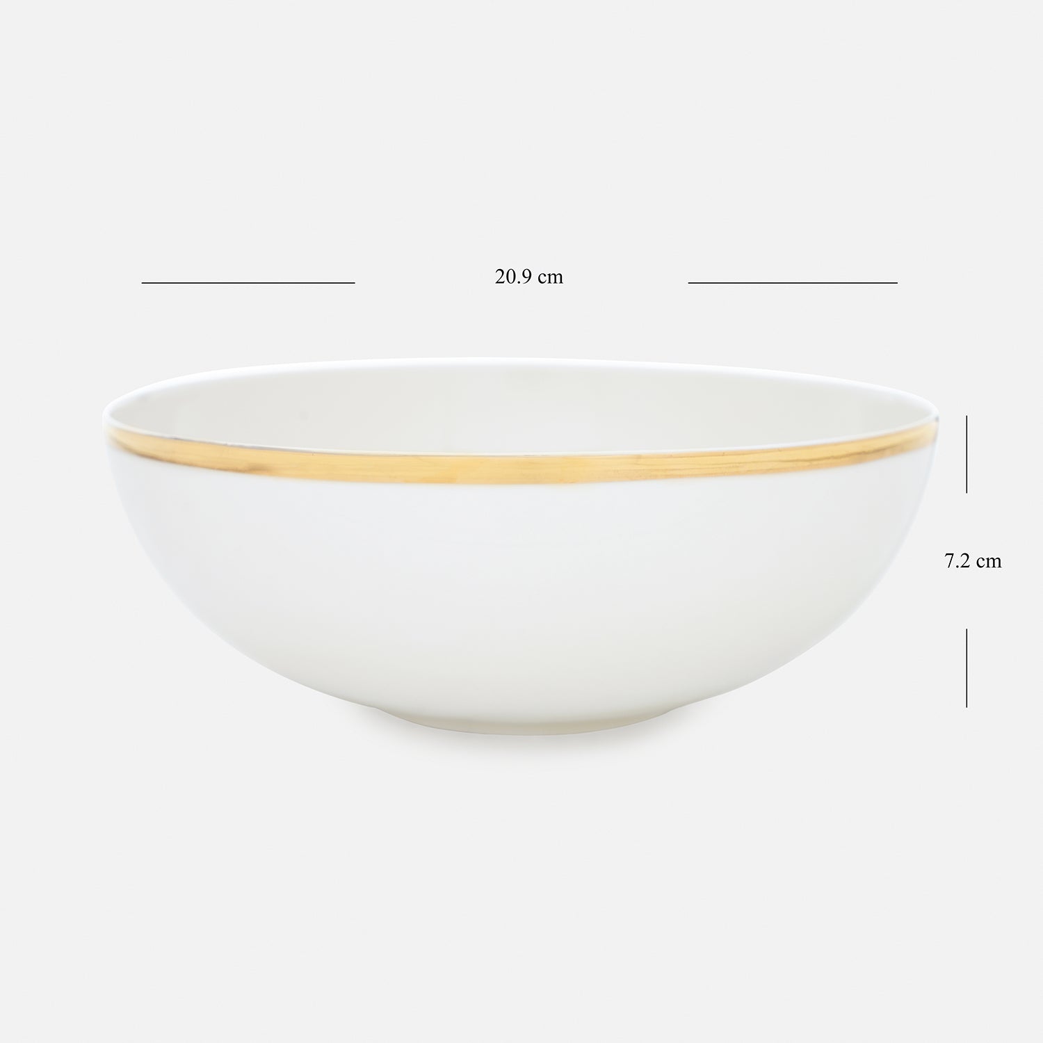 White Gold Rim Ceramic Serving Bowl