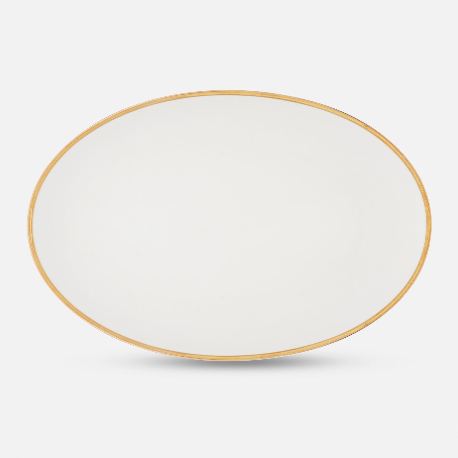 White Gold Rim Ceramic Rice Platter