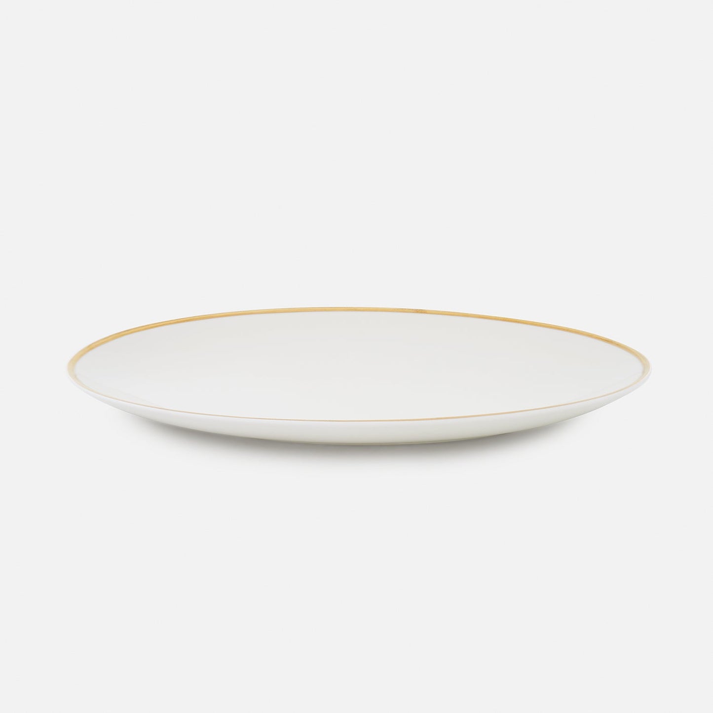 White Gold Rim Ceramic Rice Platter