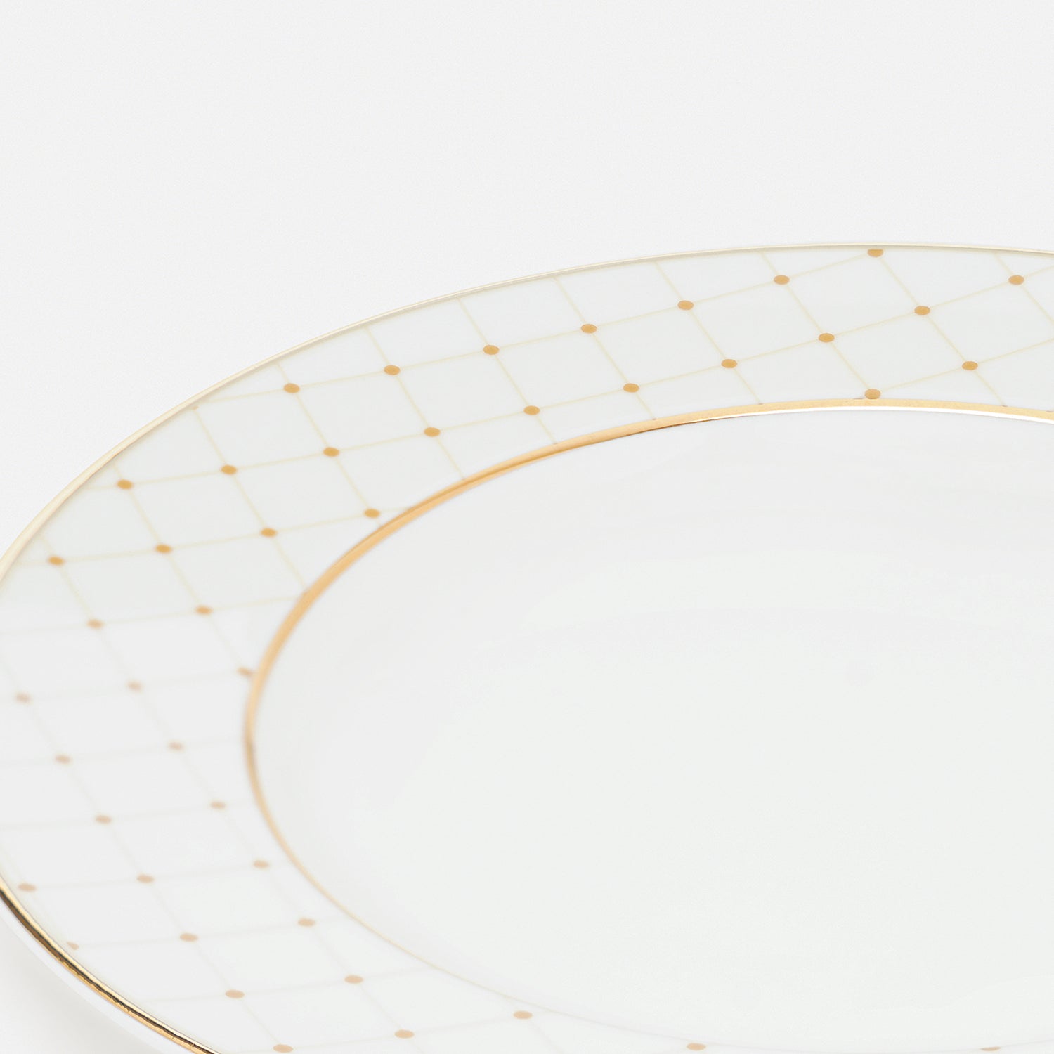 Set of 2 Ivory Ceramic Criss Cross Detail Dessert Plates