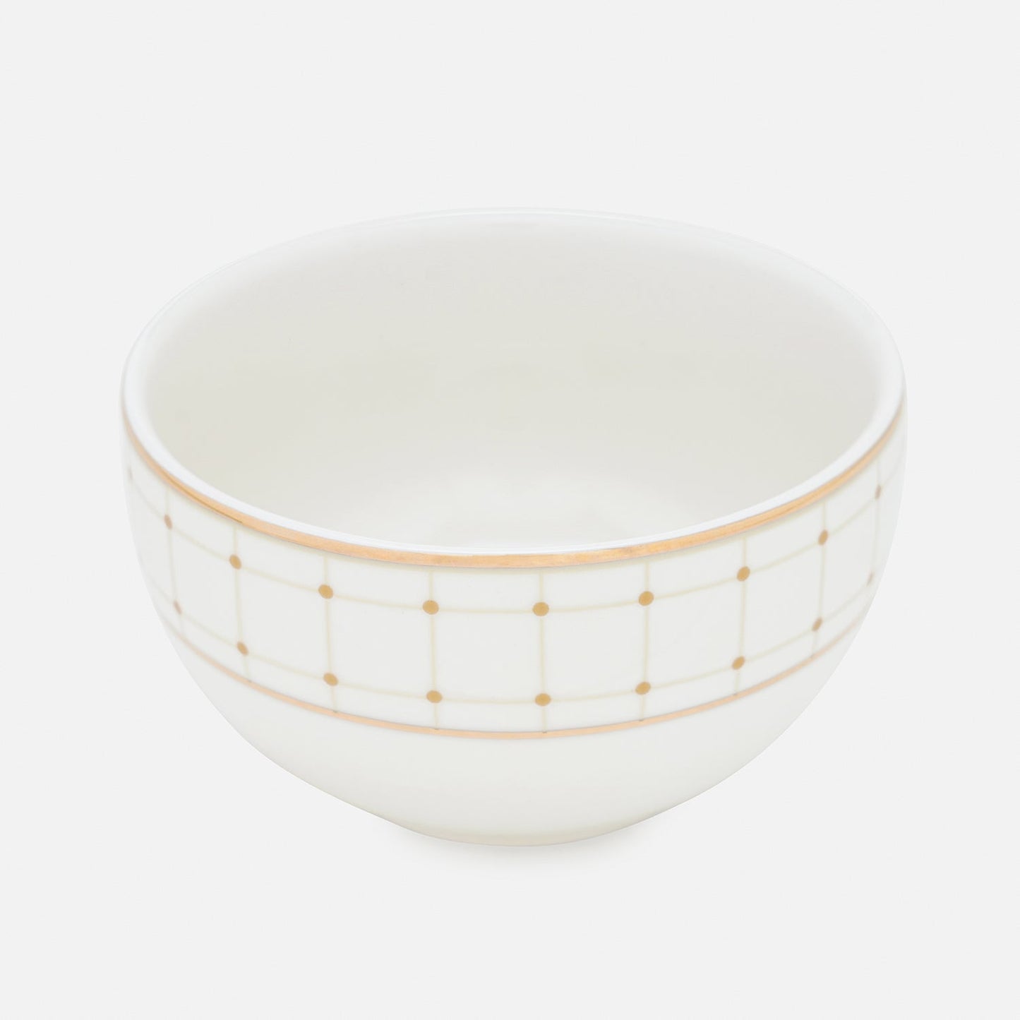 Set of 2 Ivory Ceramic Criss Cross Detail Small Bowls