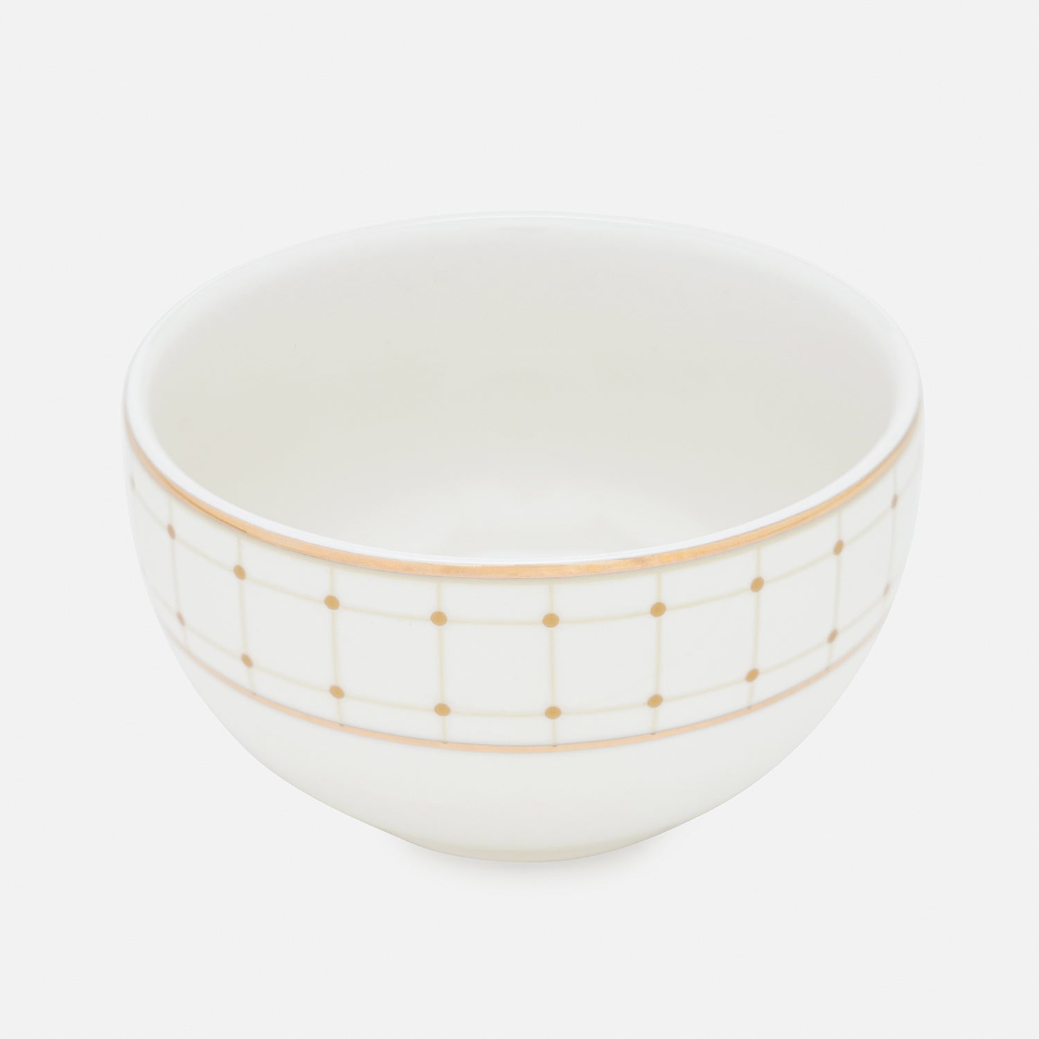 Set of 2 Ivory Ceramic Criss Cross Detail Small Bowls