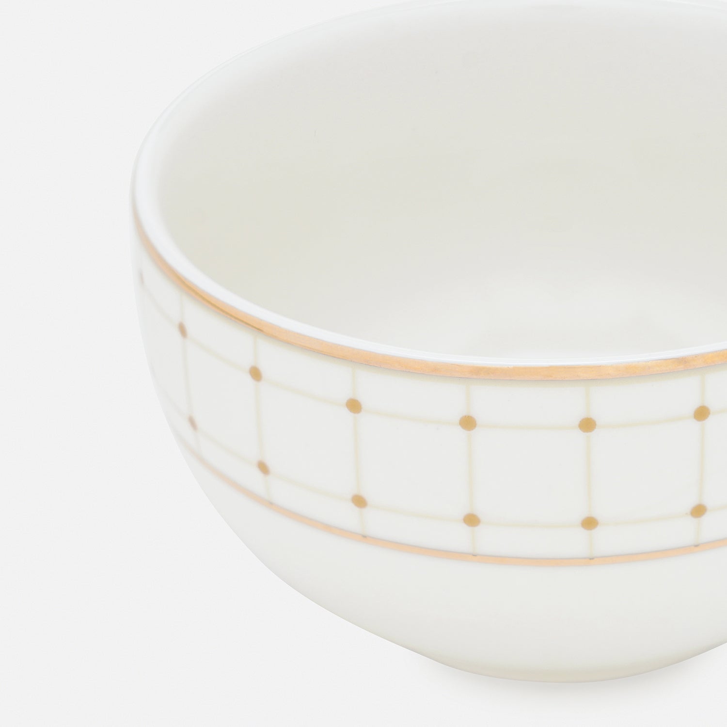 Set of 2 Ivory Ceramic Criss Cross Detail Small Bowls