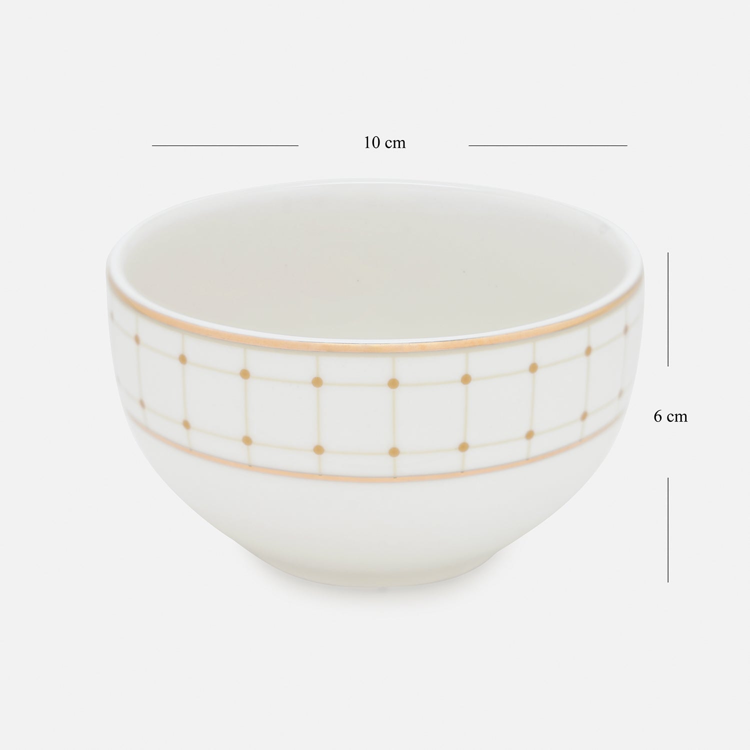 Set of 2 Ivory Ceramic Criss Cross Detail Small Bowls