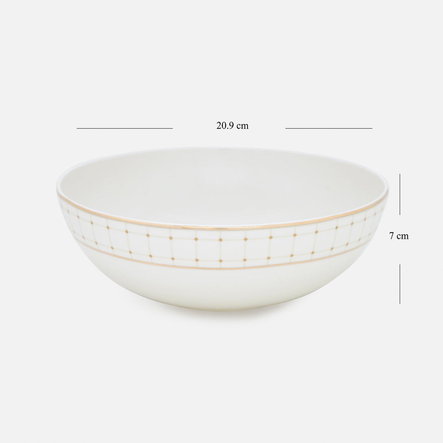 Ivory Ceramic Criss Cross Detail Serving Bowl