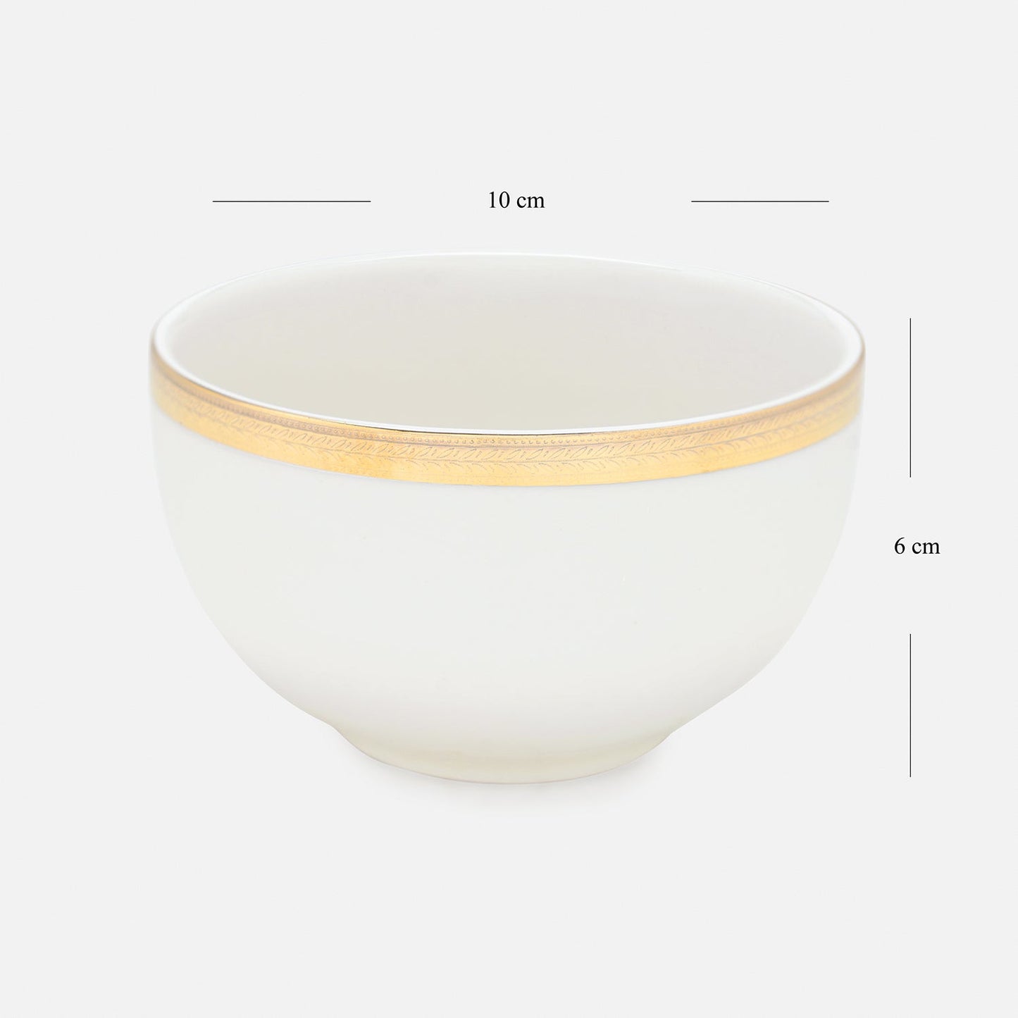 Set of 2 White Gold Rim Ceramic Side Bowls