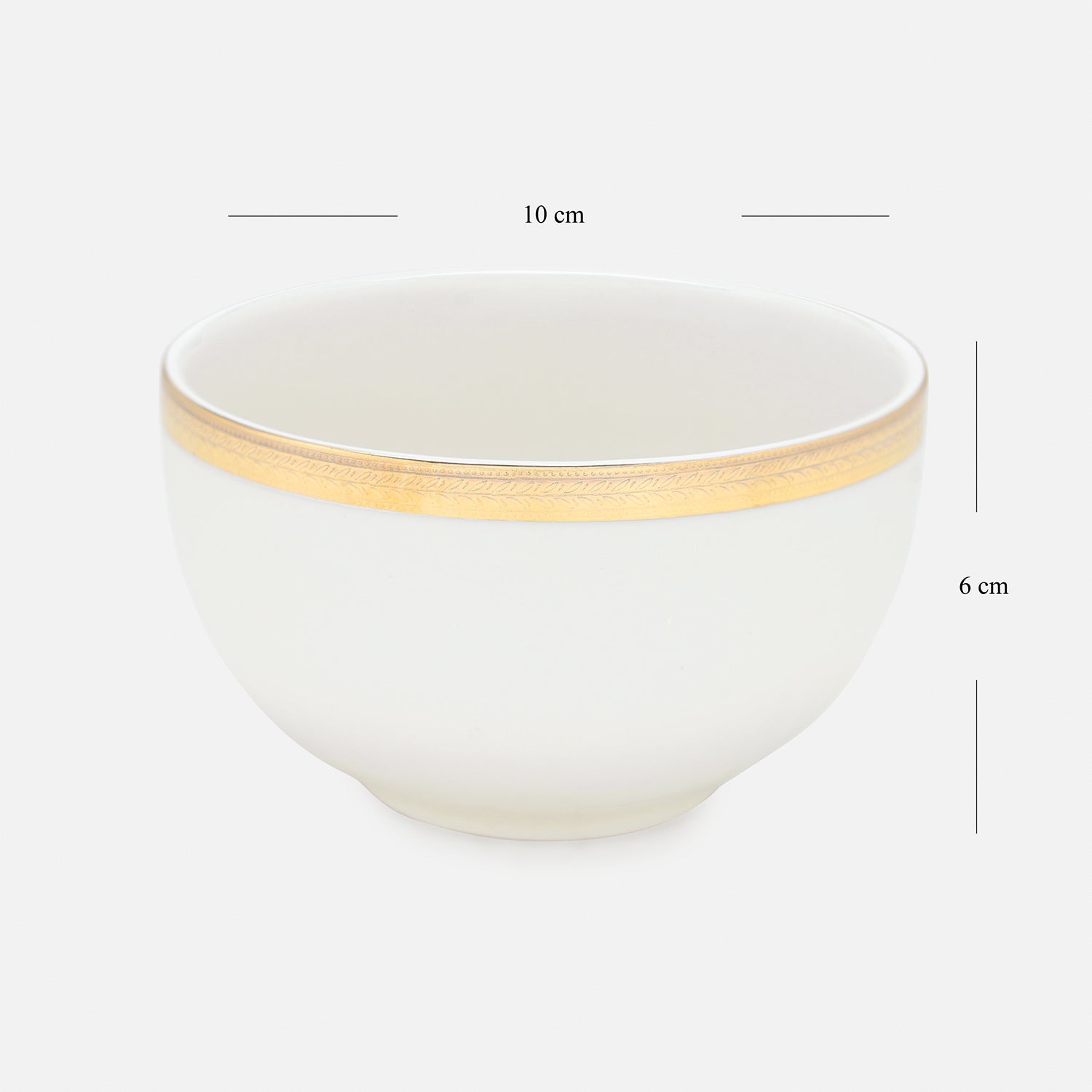 Set of 2 White Gold Rim Ceramic Side Bowls