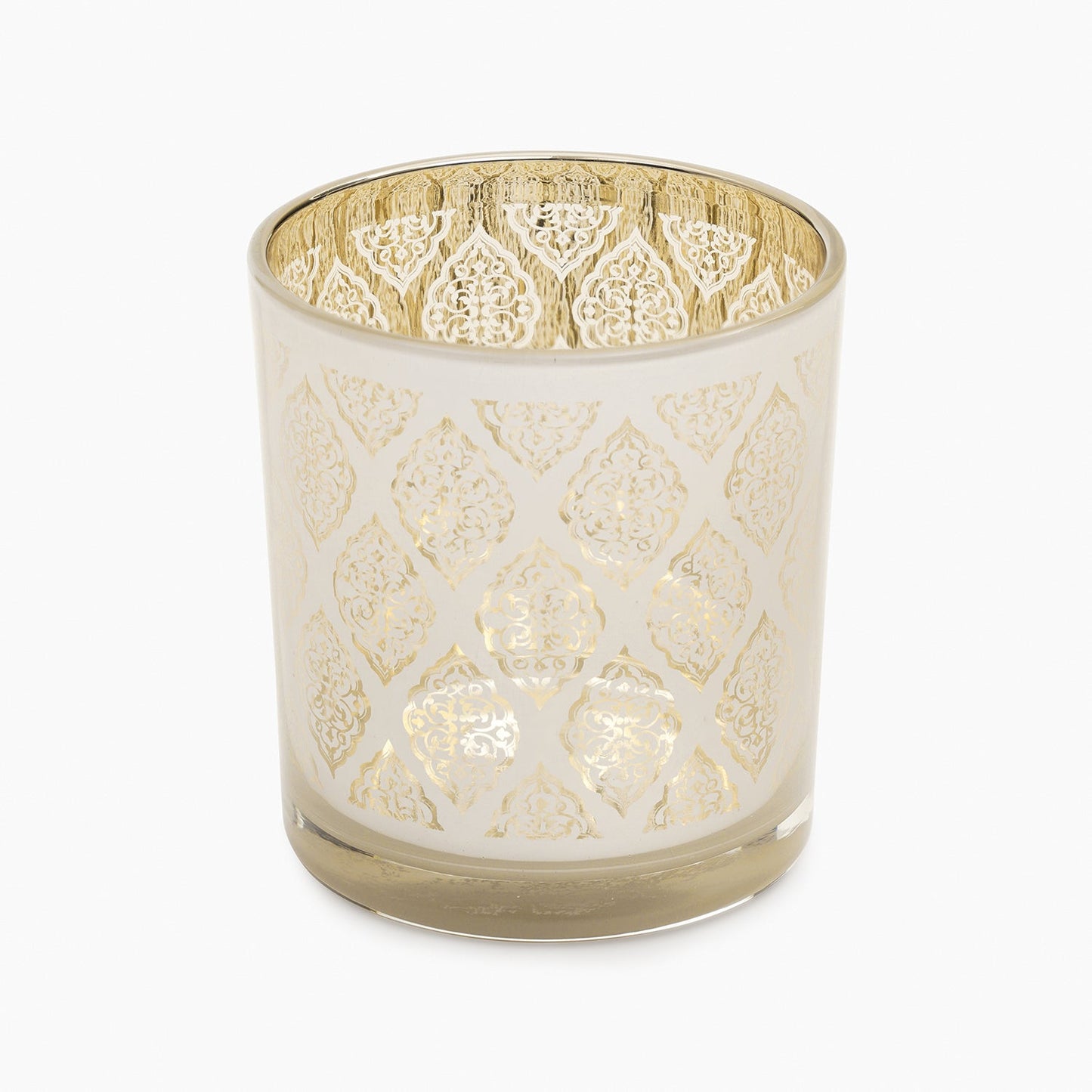 Gold Patterned Pearl Finish Votive - Small