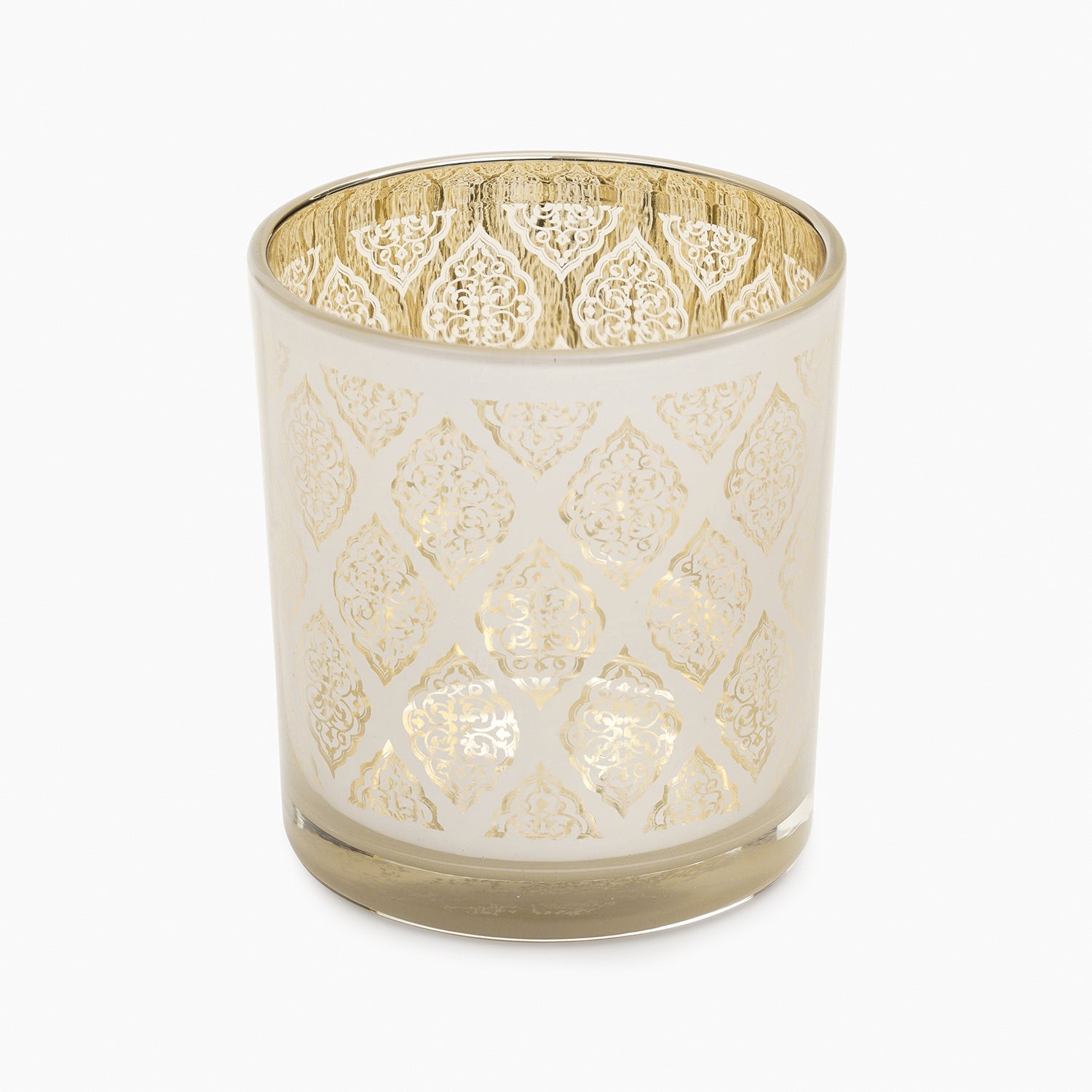 Gold Patterned Pearl Finish Votive - Small