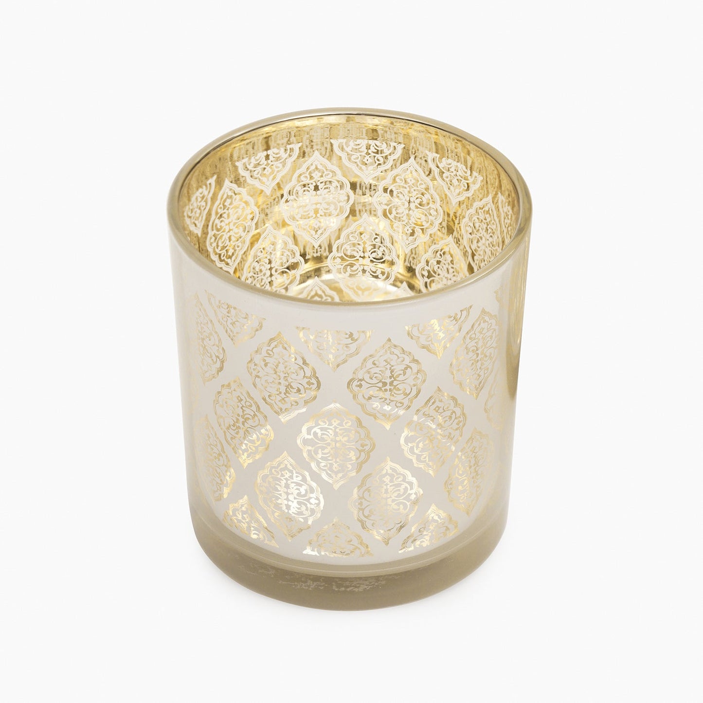Gold Patterned Pearl Finish Votive - Small