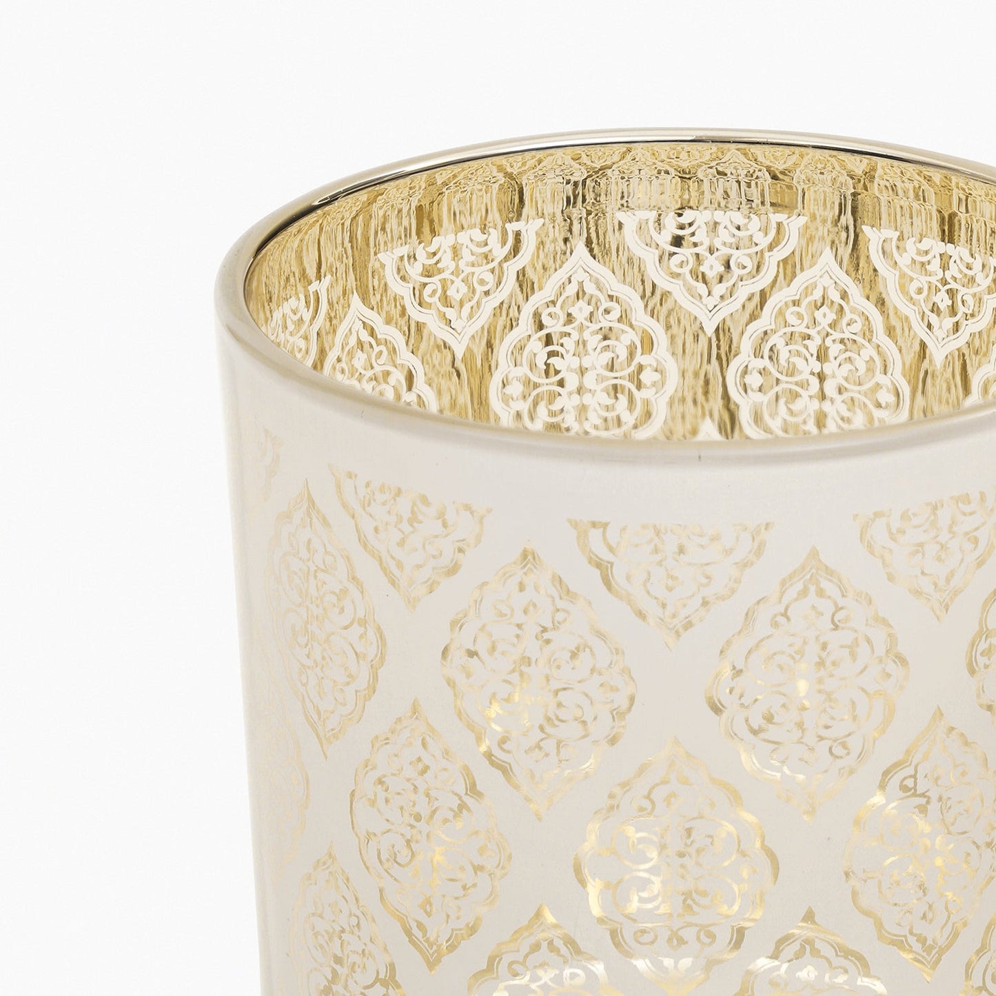 Gold Patterned Pearl Finish Votive - Small