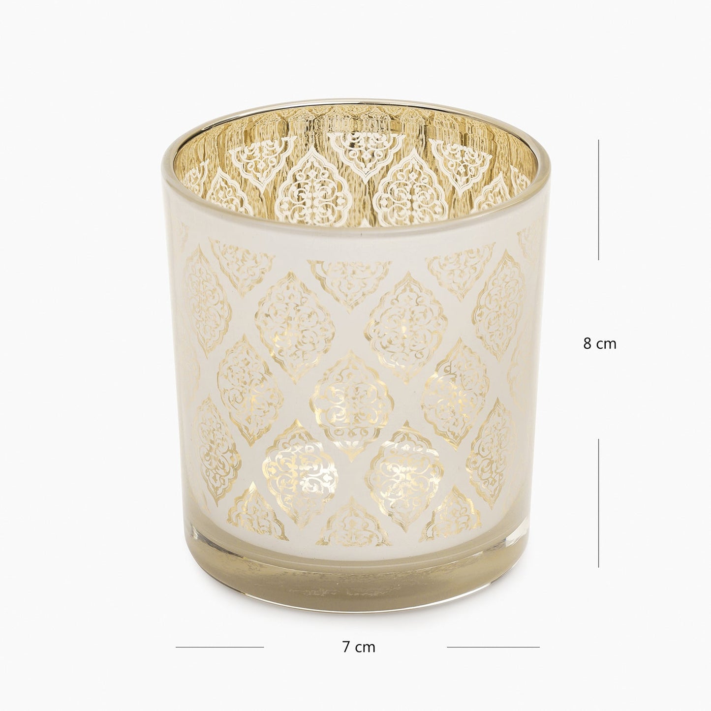 Gold Patterned Pearl Finish Votive - Small