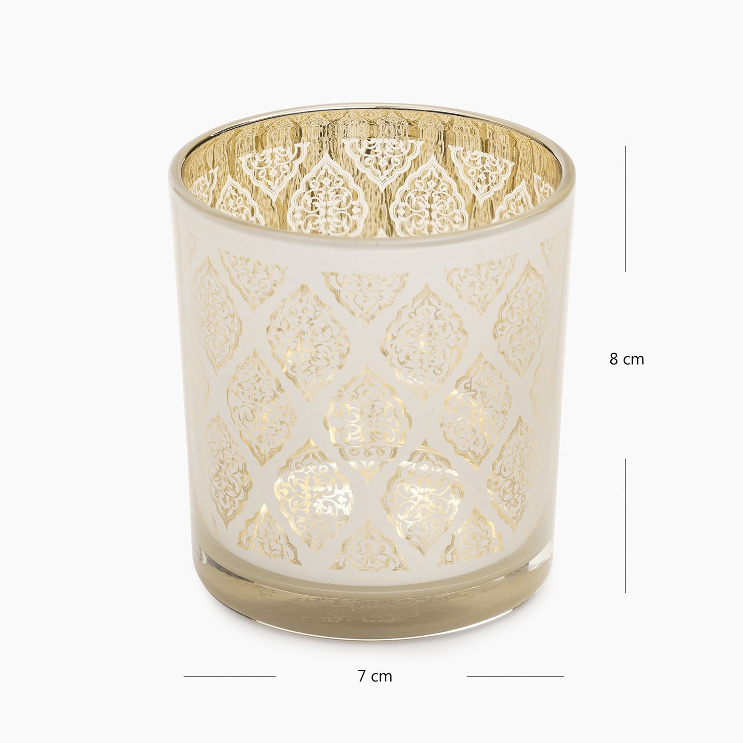 Gold Patterned Pearl Finish Votive - Small