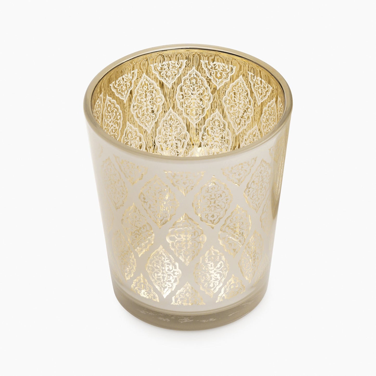 Gold Patterned Pearl Finish Votive - Large
