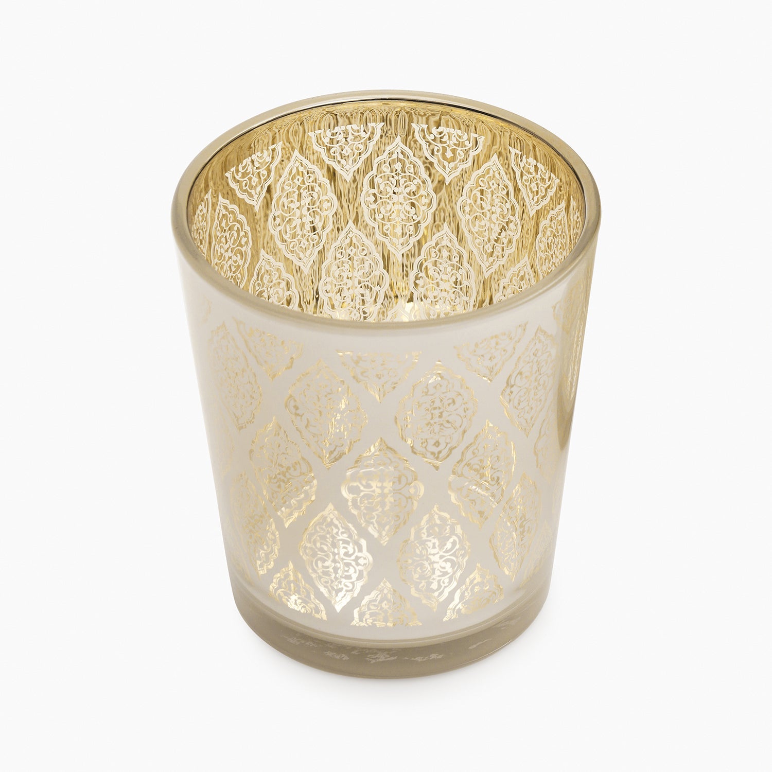 Gold Patterned Pearl Finish Votive - Large