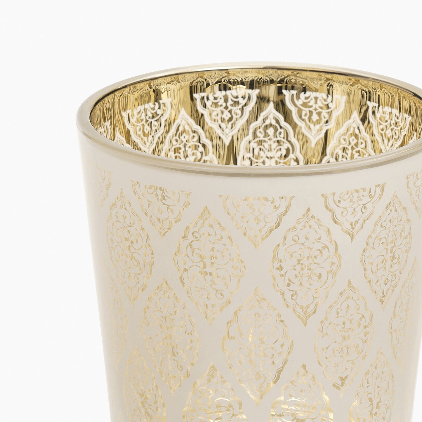 Gold Patterned Pearl Finish Votive - Large
