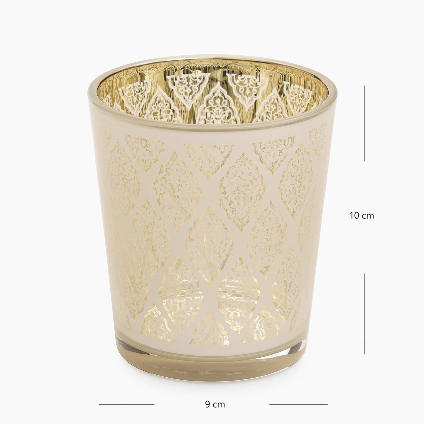 Gold Patterned Pearl Finish Votive - Large