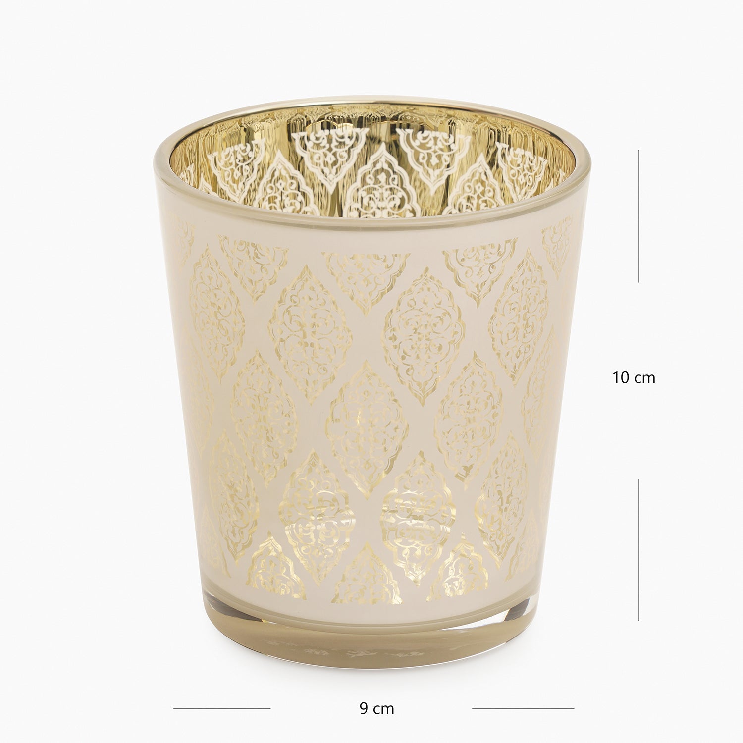Gold Patterned Pearl Finish Votive - Large