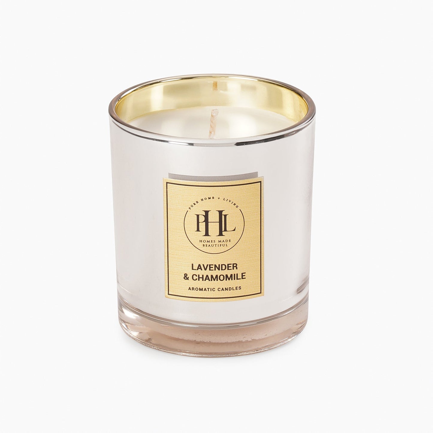 Silver Lavender & Chamomile Glass Jar Candle - Silver