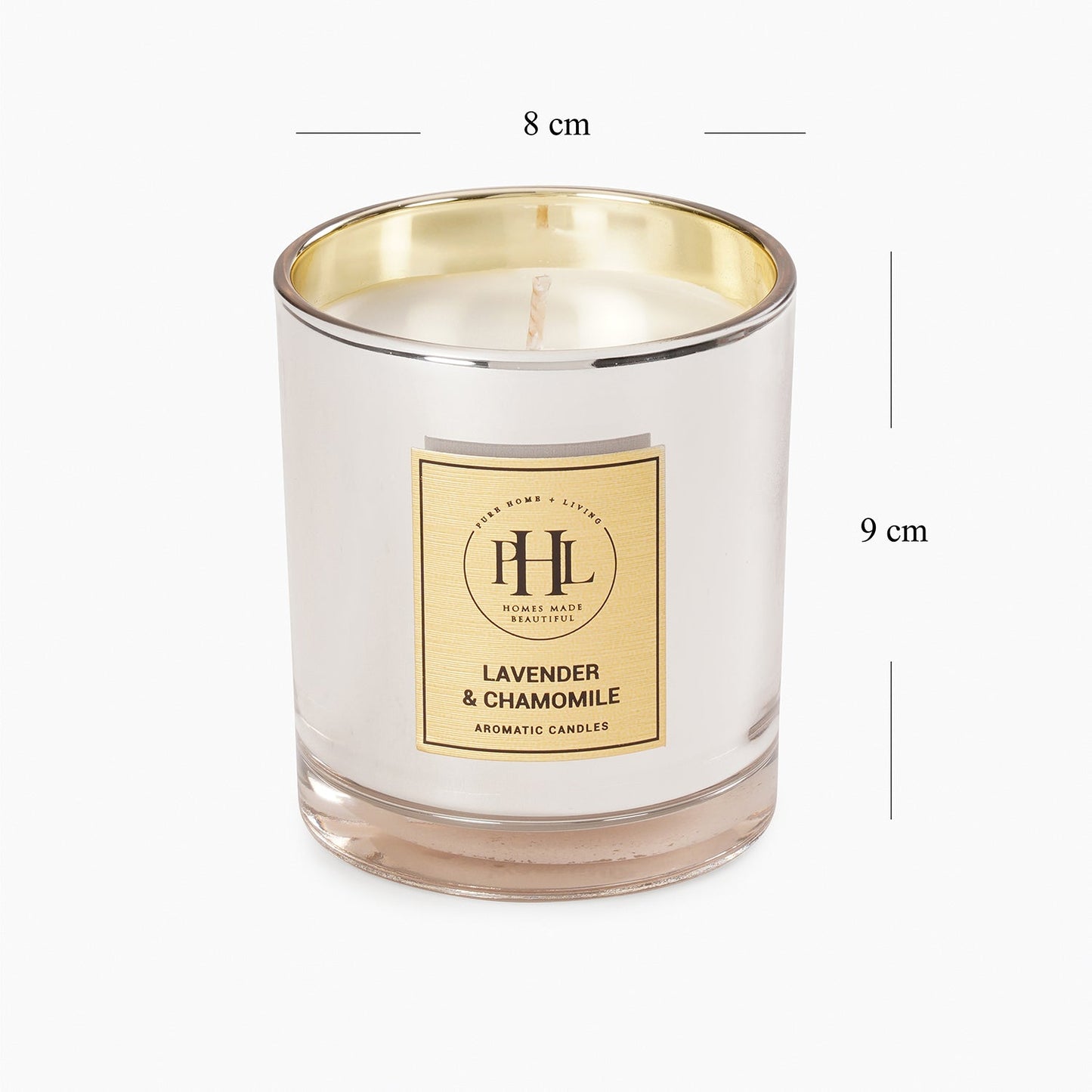 Silver Lavender & Chamomile Glass Jar Candle - Silver