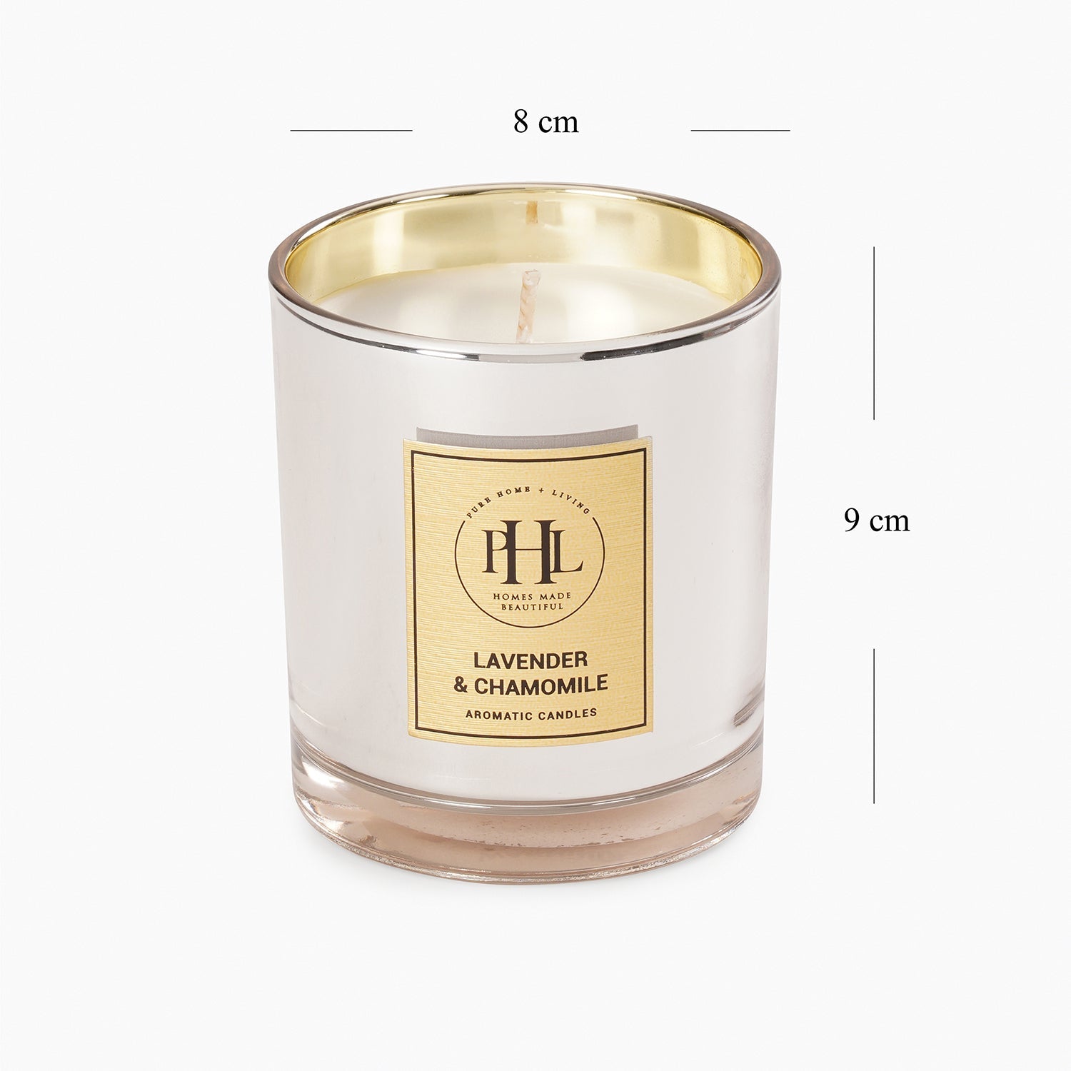 Silver Lavender & Chamomile Glass Jar Candle - Silver