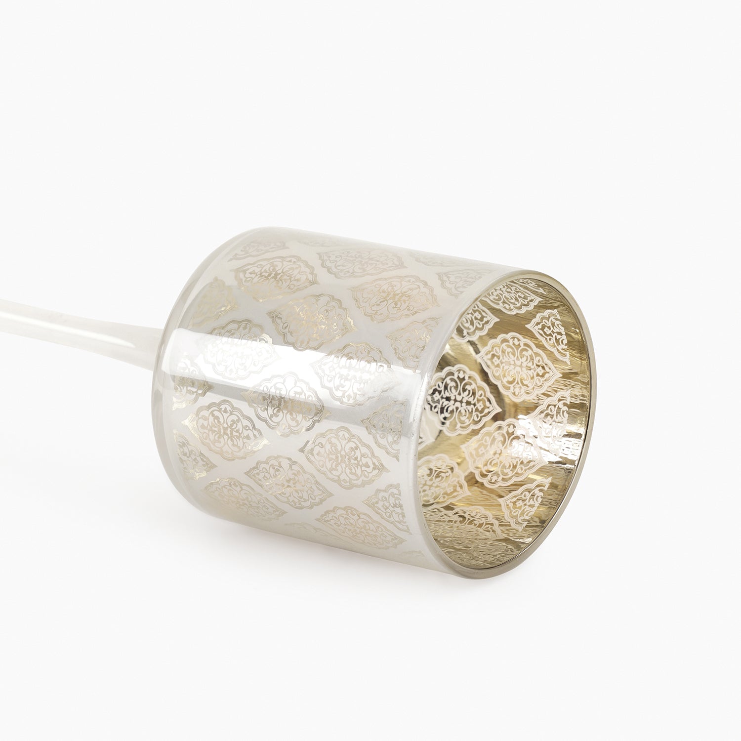 Peral Pattern Glass Stem Candle Holder - Small