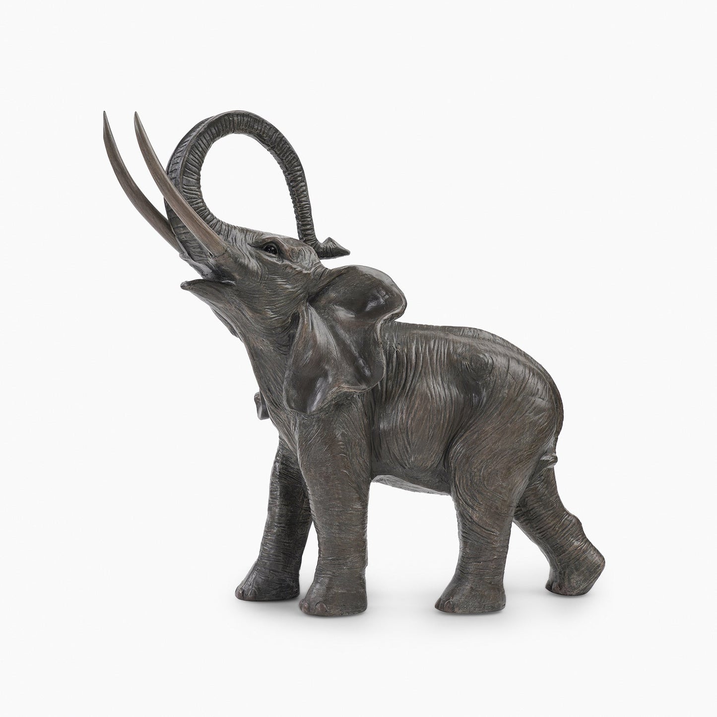 Brown Natural Finish Polyresin Elephant Figurine