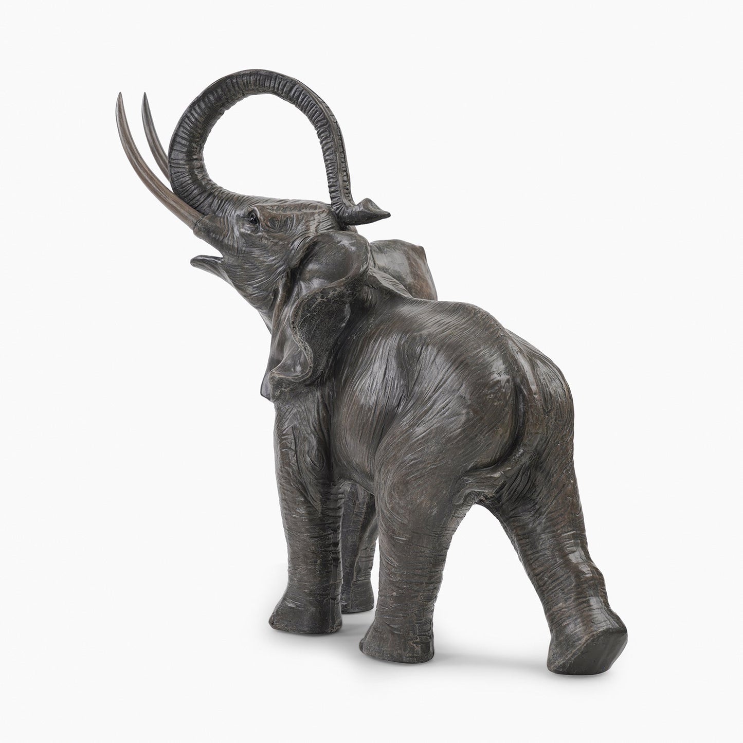 Brown Natural Finish Polyresin Elephant Figurine