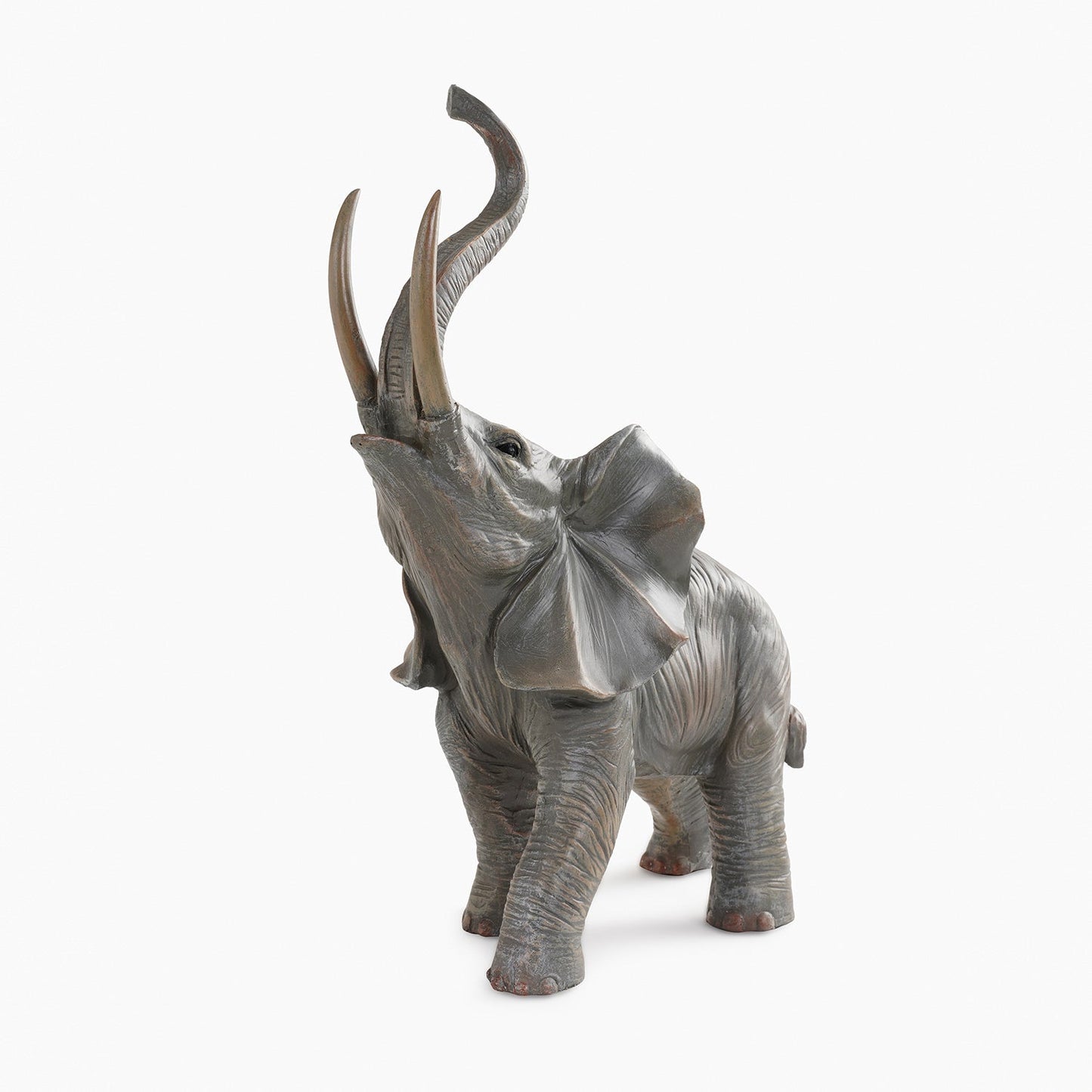 Brown Natural Finish Polyresin Elephant Figurine
