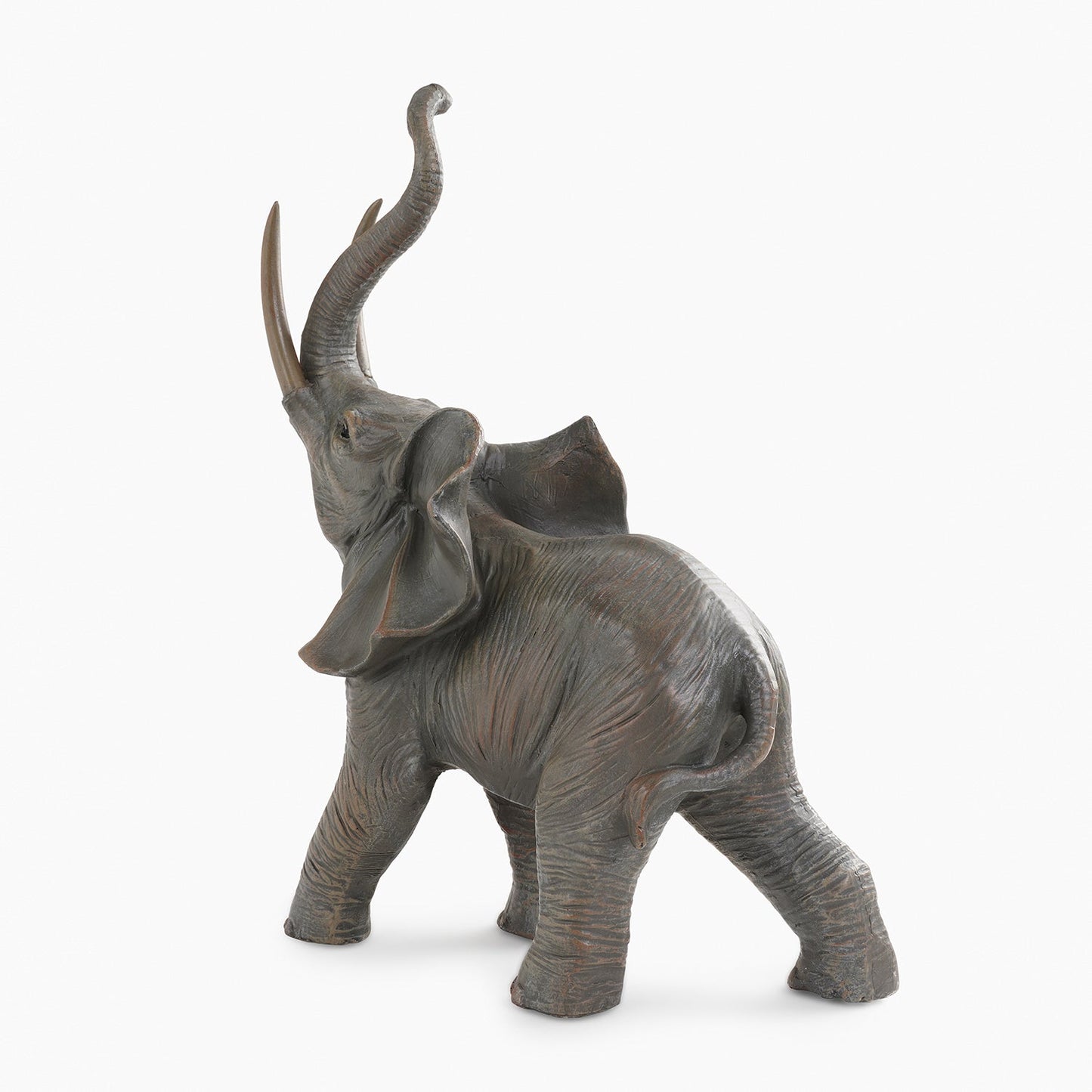 Brown Natural Finish Polyresin Elephant Figurine