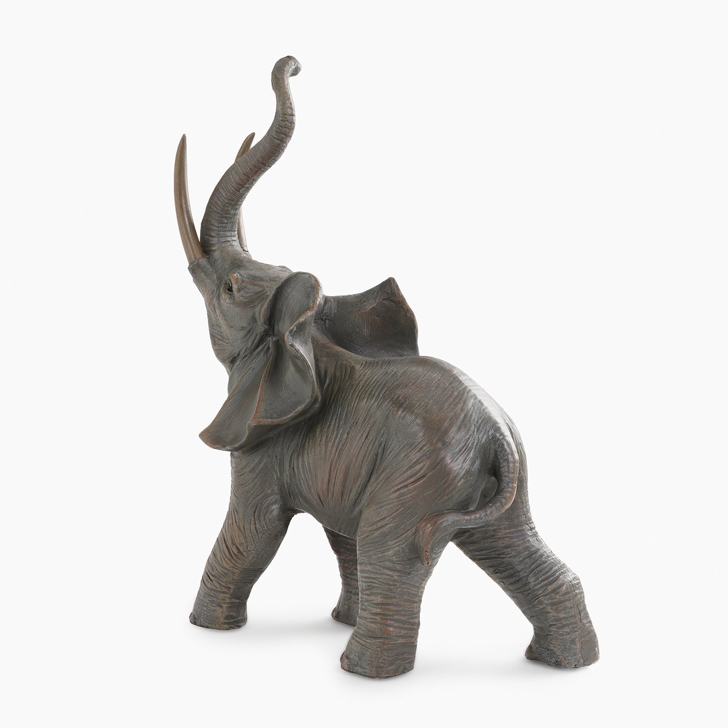 Brown Natural Finish Polyresin Elephant Figurine