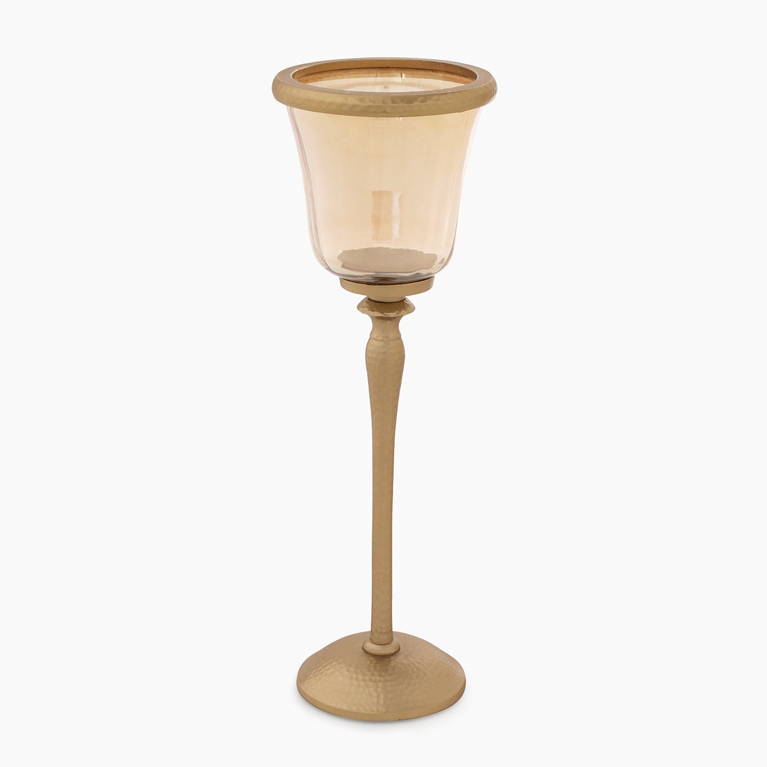 Amber & Gold Votive Candle Holder with Base - Large