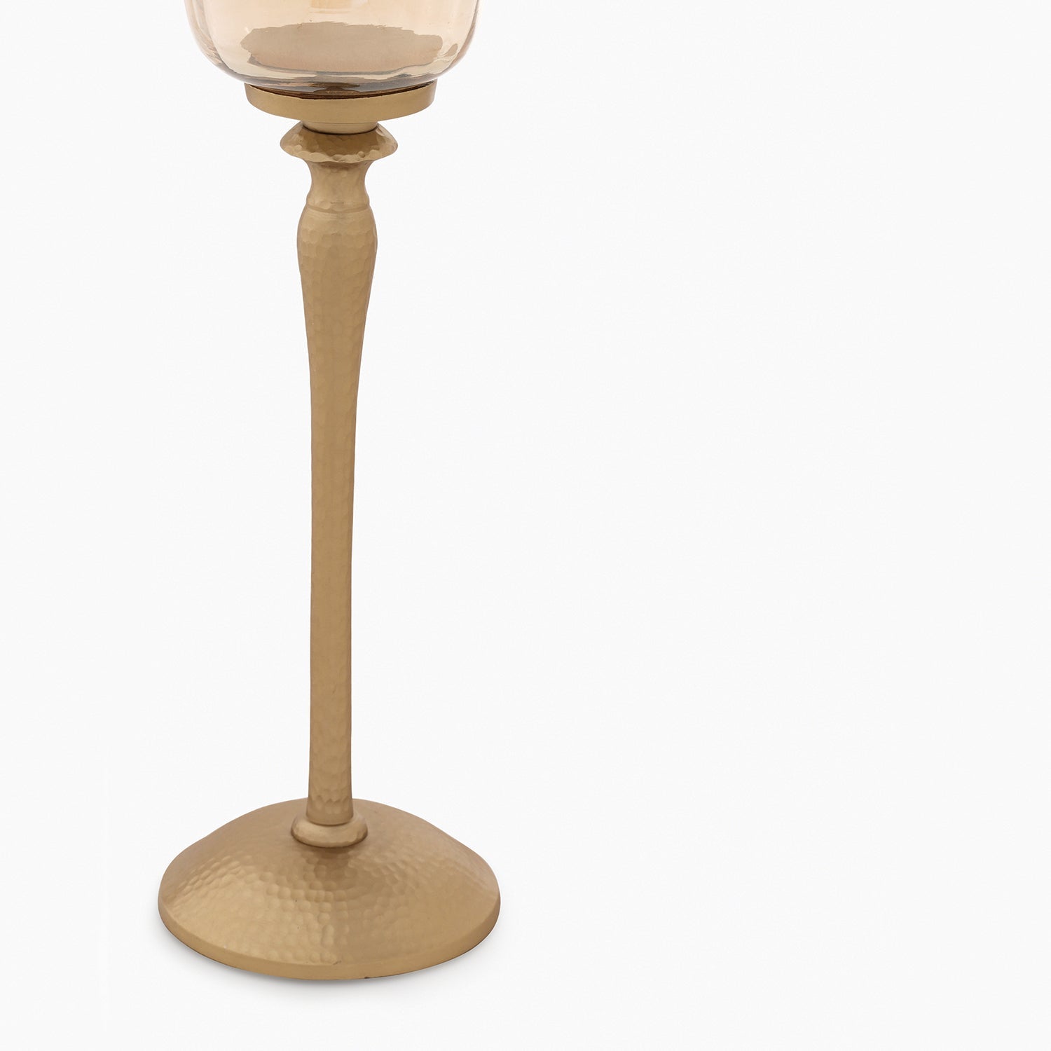 Amber & Gold Votive Candle Holder with Base - Large