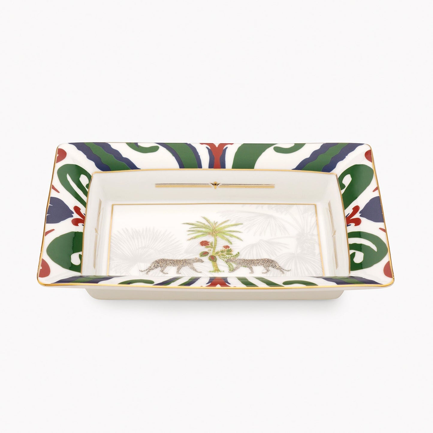 Multicoloured Palmas Print Porcelain Trinket Tray
