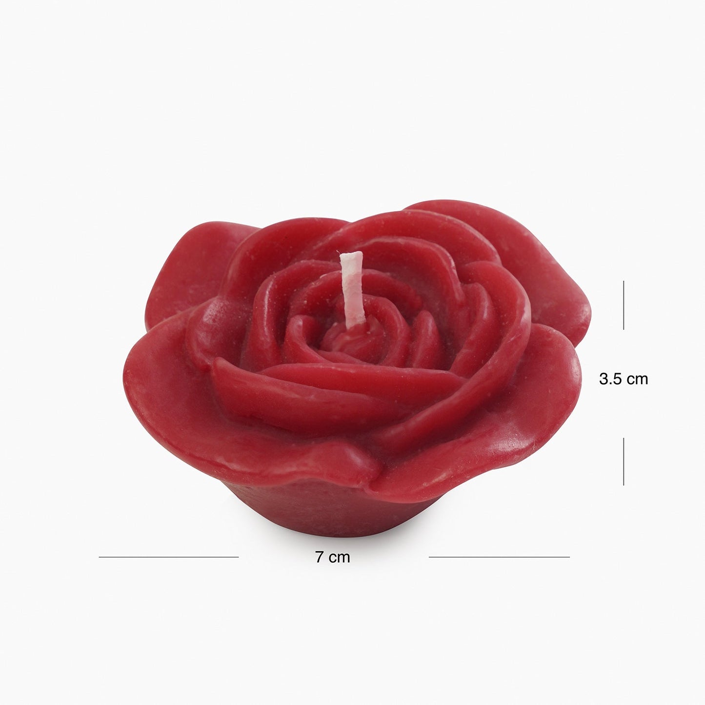 Set of 4 Red Flower Shaped Candles