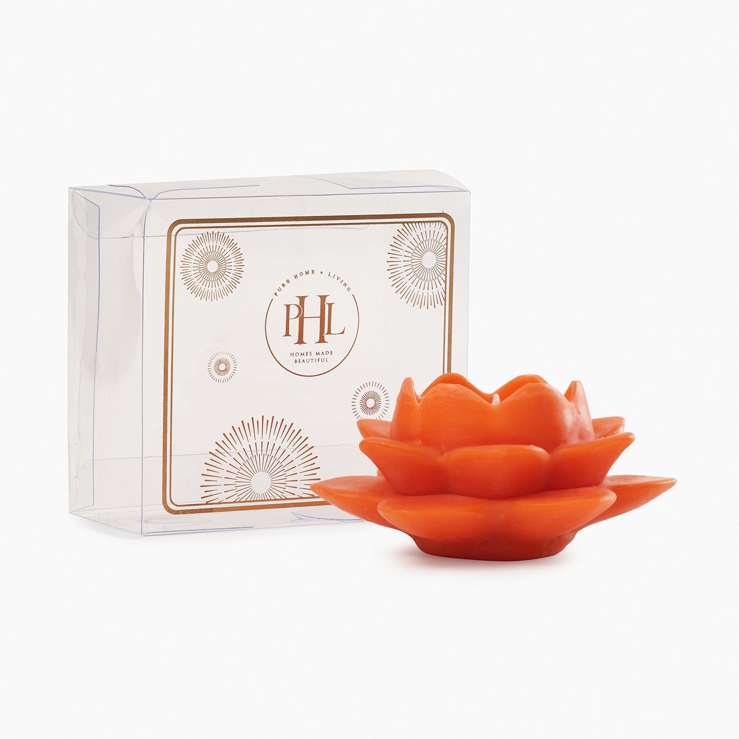 Orange Flower Shaped Candle