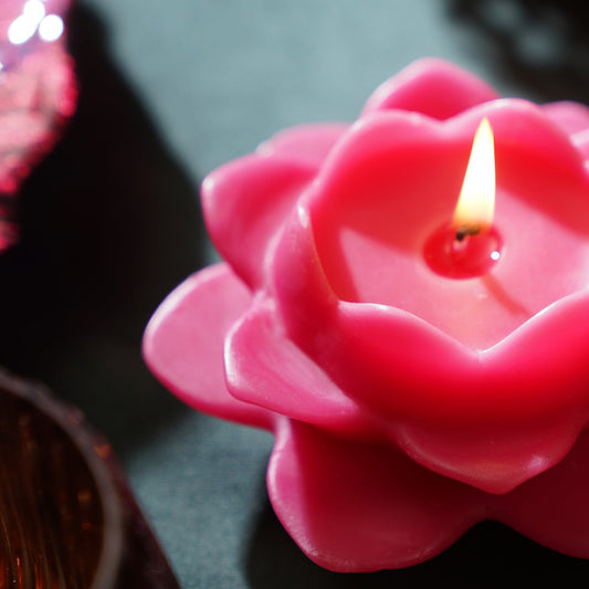 Pink Flower Shaped Candle