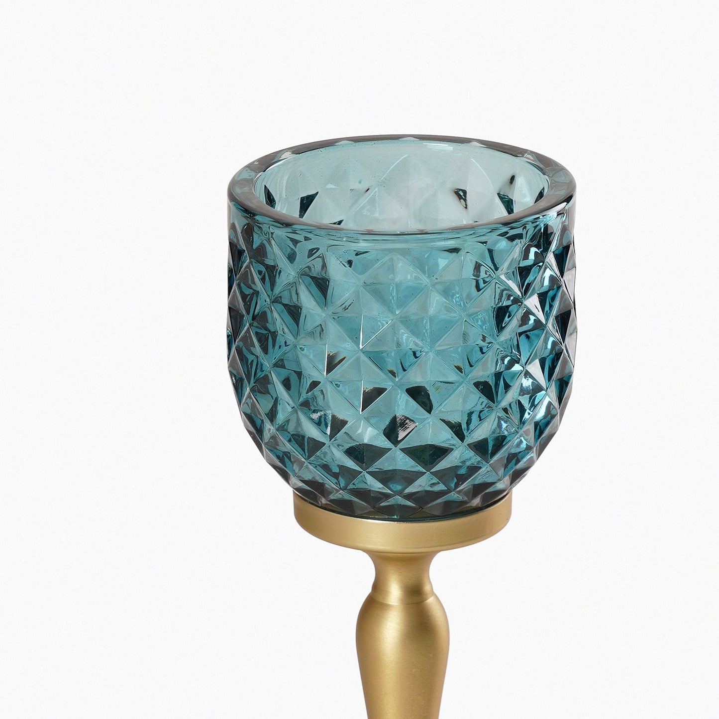 Teal Diamond Cut Hurricane - Small