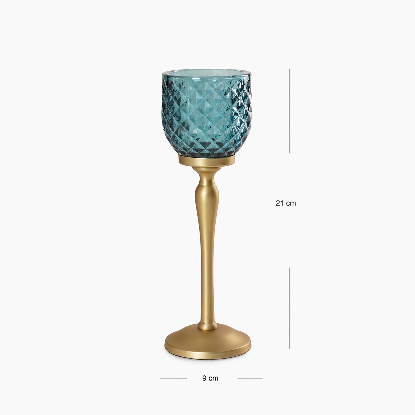 Teal Diamond Cut Hurricane - Small