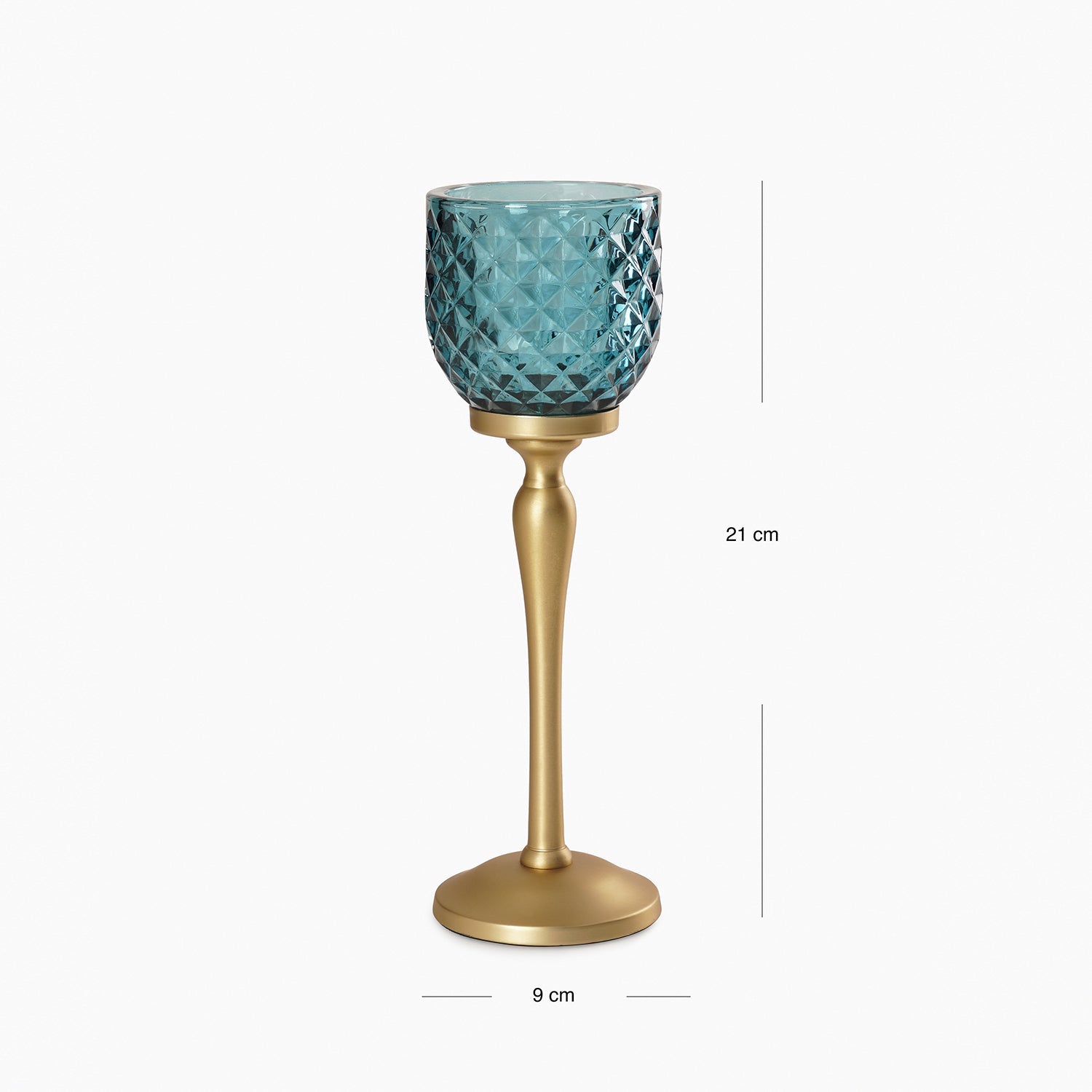 Teal Diamond Cut Hurricane - Small