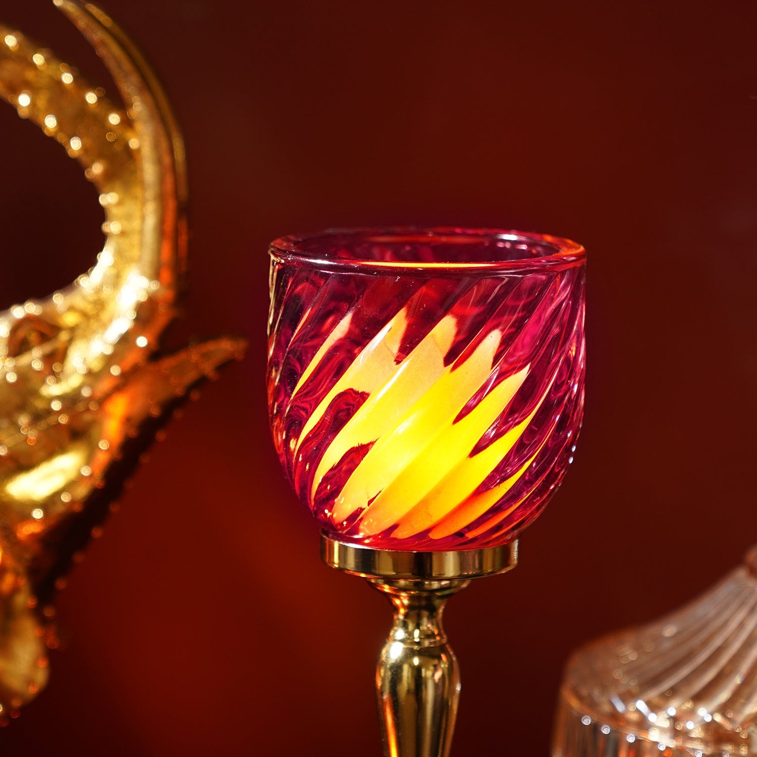 Red Swirl Textured Hurricane - Small