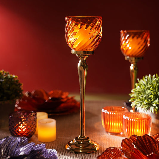 Orange Swirl Textured Hurricane - Large