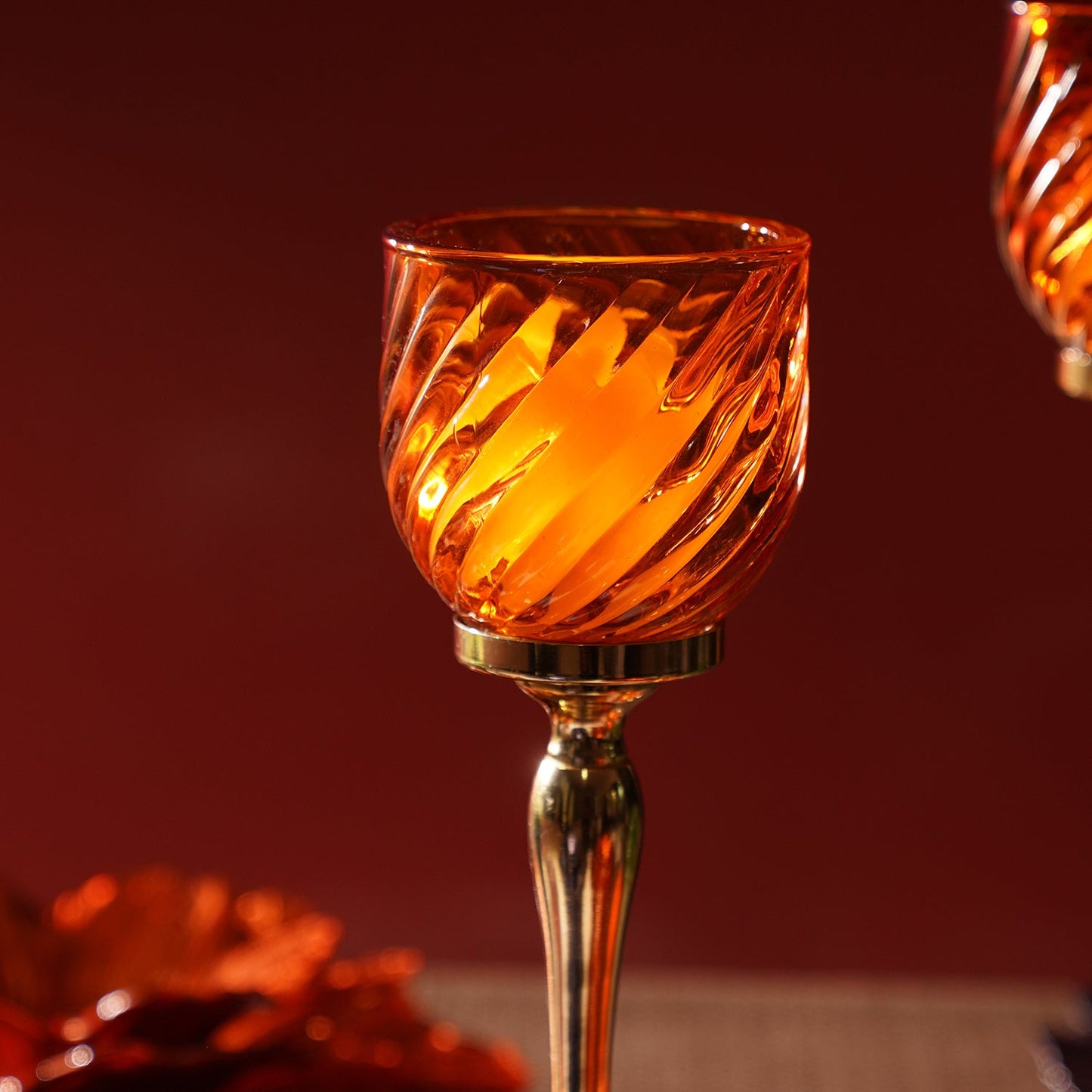 Orange Swirl Textured Hurricane - Small