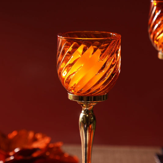 Orange Swirl Textured Hurricane - Small